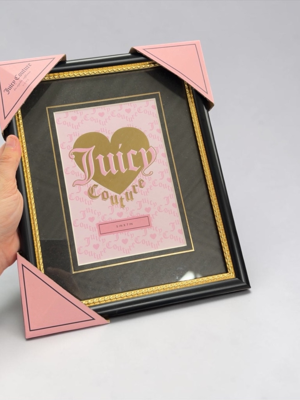Juicy Couture Black, Pink & Gold Decorative Framed Art